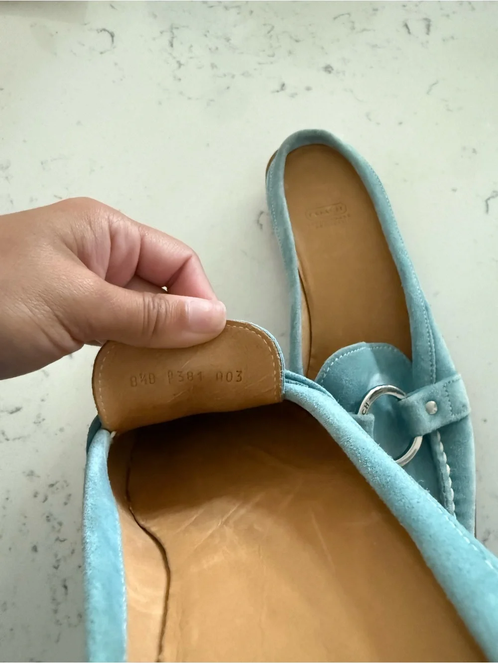 Coach Suede Loafers in Light Blue